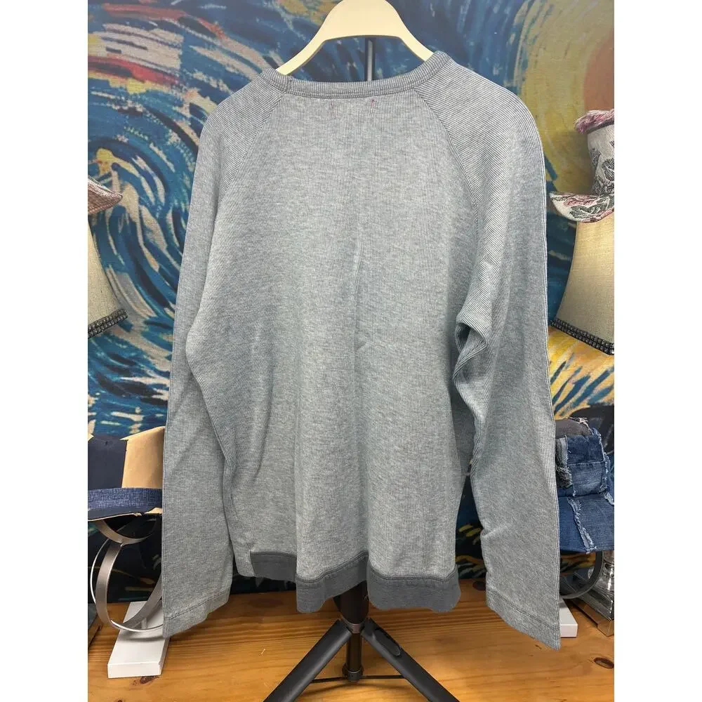 GAP Gray Waffle Knit Thermal Crewneck Shirt Men's Large Long Sleeve